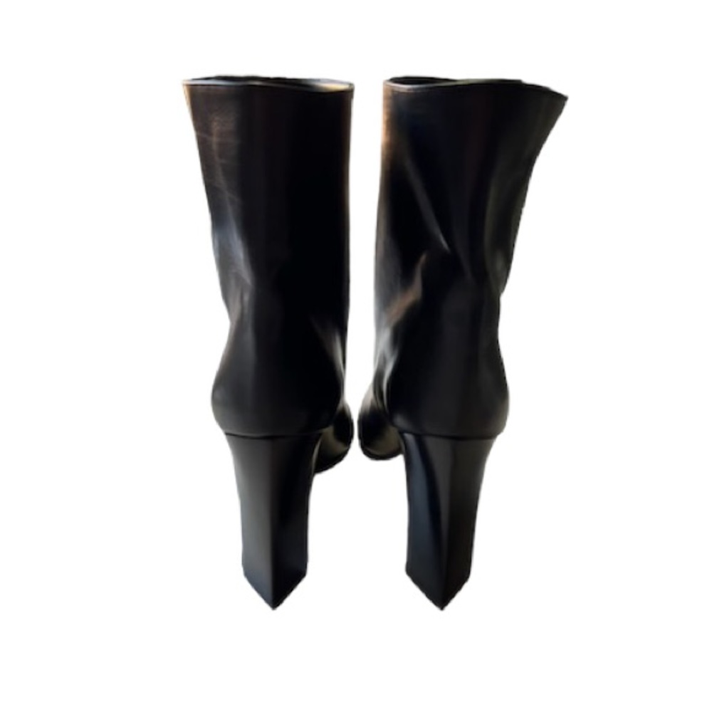 Balenziaga Boots Blade Black Leather Pointed Toe Triangle Heel Women’s Size 9 - Picture 4 of 11
